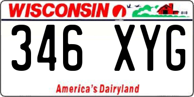 WI license plate 346XYG