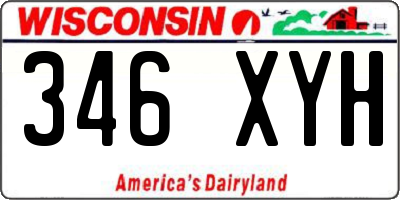 WI license plate 346XYH