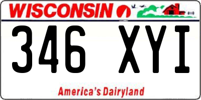 WI license plate 346XYI