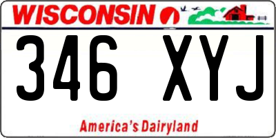 WI license plate 346XYJ