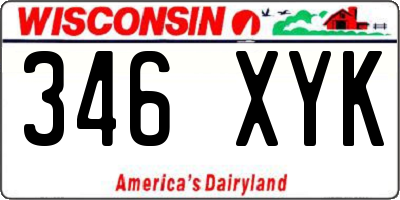 WI license plate 346XYK