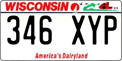 WI license plate 346XYP