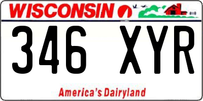 WI license plate 346XYR