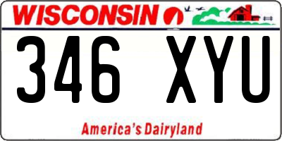 WI license plate 346XYU