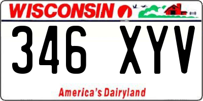 WI license plate 346XYV