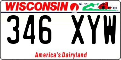 WI license plate 346XYW