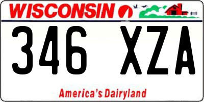 WI license plate 346XZA