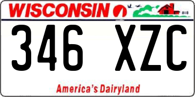 WI license plate 346XZC