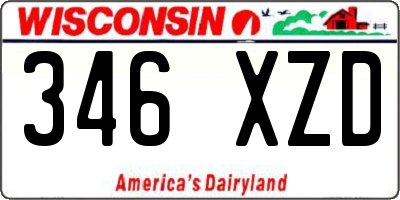 WI license plate 346XZD