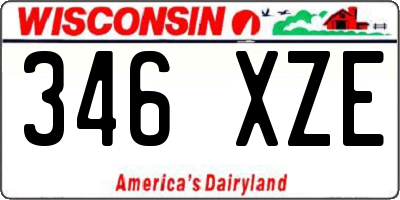 WI license plate 346XZE