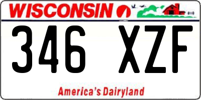 WI license plate 346XZF