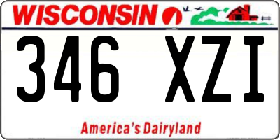 WI license plate 346XZI