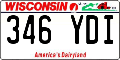 WI license plate 346YDI
