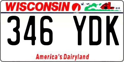 WI license plate 346YDK