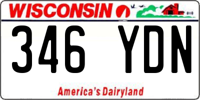 WI license plate 346YDN