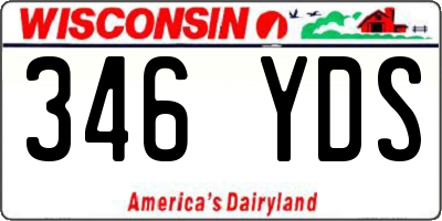 WI license plate 346YDS