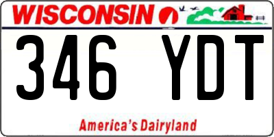 WI license plate 346YDT