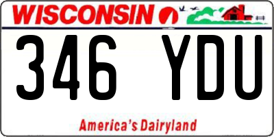 WI license plate 346YDU