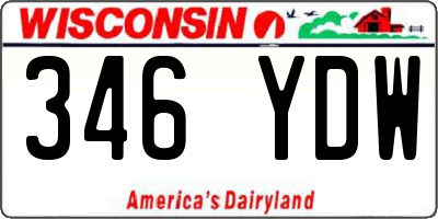 WI license plate 346YDW