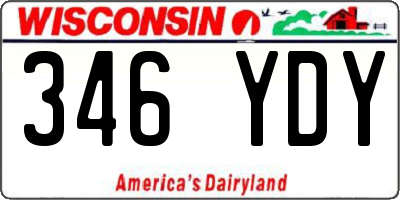 WI license plate 346YDY