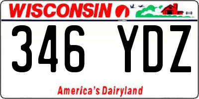 WI license plate 346YDZ