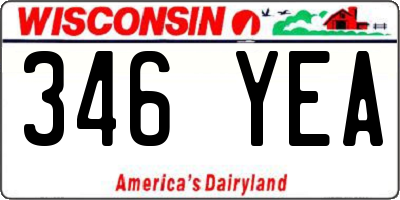 WI license plate 346YEA