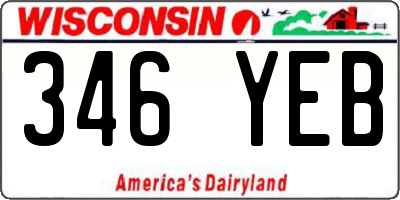 WI license plate 346YEB