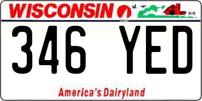 WI license plate 346YED