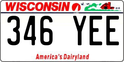 WI license plate 346YEE