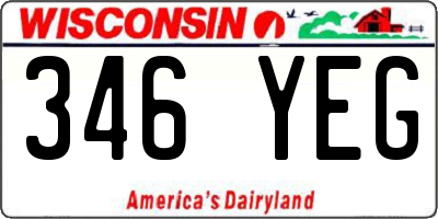 WI license plate 346YEG