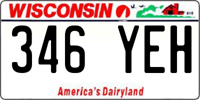 WI license plate 346YEH
