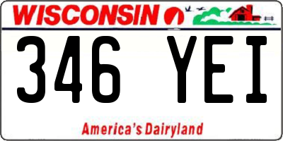 WI license plate 346YEI