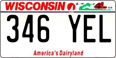 WI license plate 346YEL