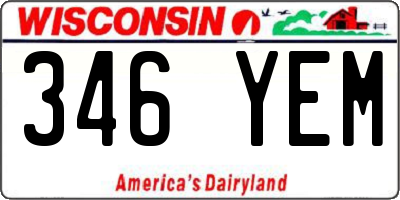 WI license plate 346YEM