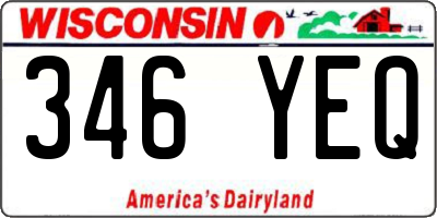 WI license plate 346YEQ