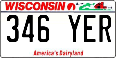WI license plate 346YER