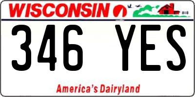 WI license plate 346YES