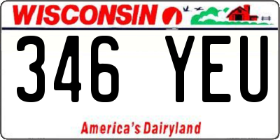WI license plate 346YEU