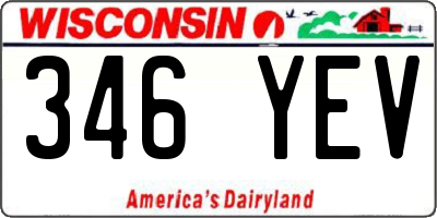 WI license plate 346YEV