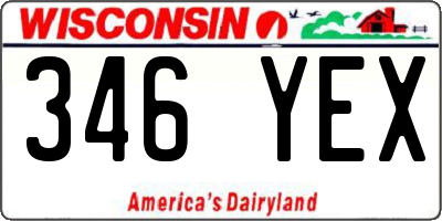 WI license plate 346YEX
