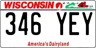 WI license plate 346YEY