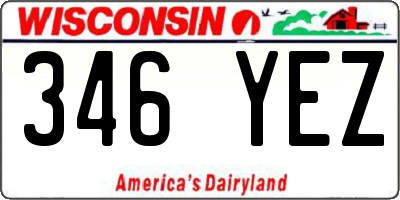 WI license plate 346YEZ