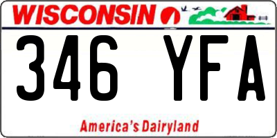 WI license plate 346YFA