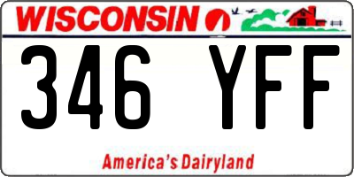 WI license plate 346YFF