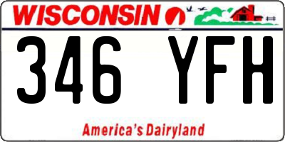 WI license plate 346YFH