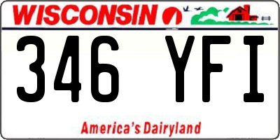 WI license plate 346YFI