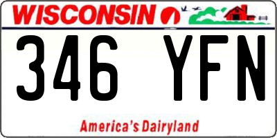 WI license plate 346YFN
