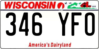 WI license plate 346YFO