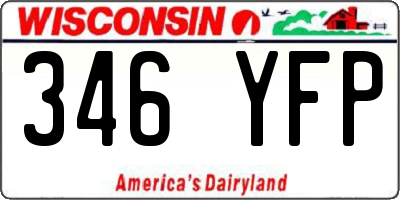 WI license plate 346YFP