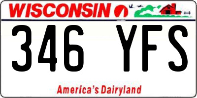 WI license plate 346YFS